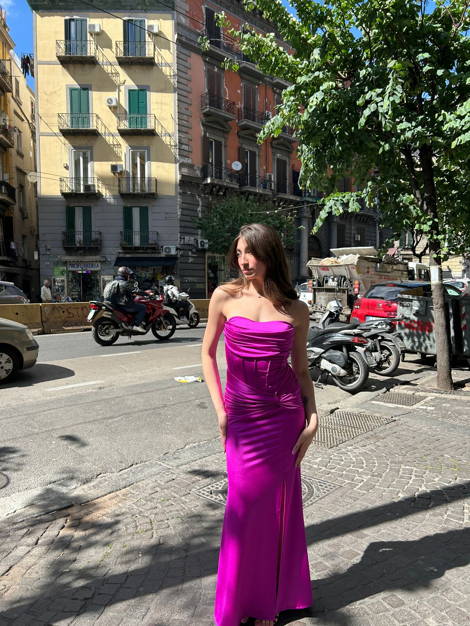 VESTITO LUNGO LICRA CON VORTICE