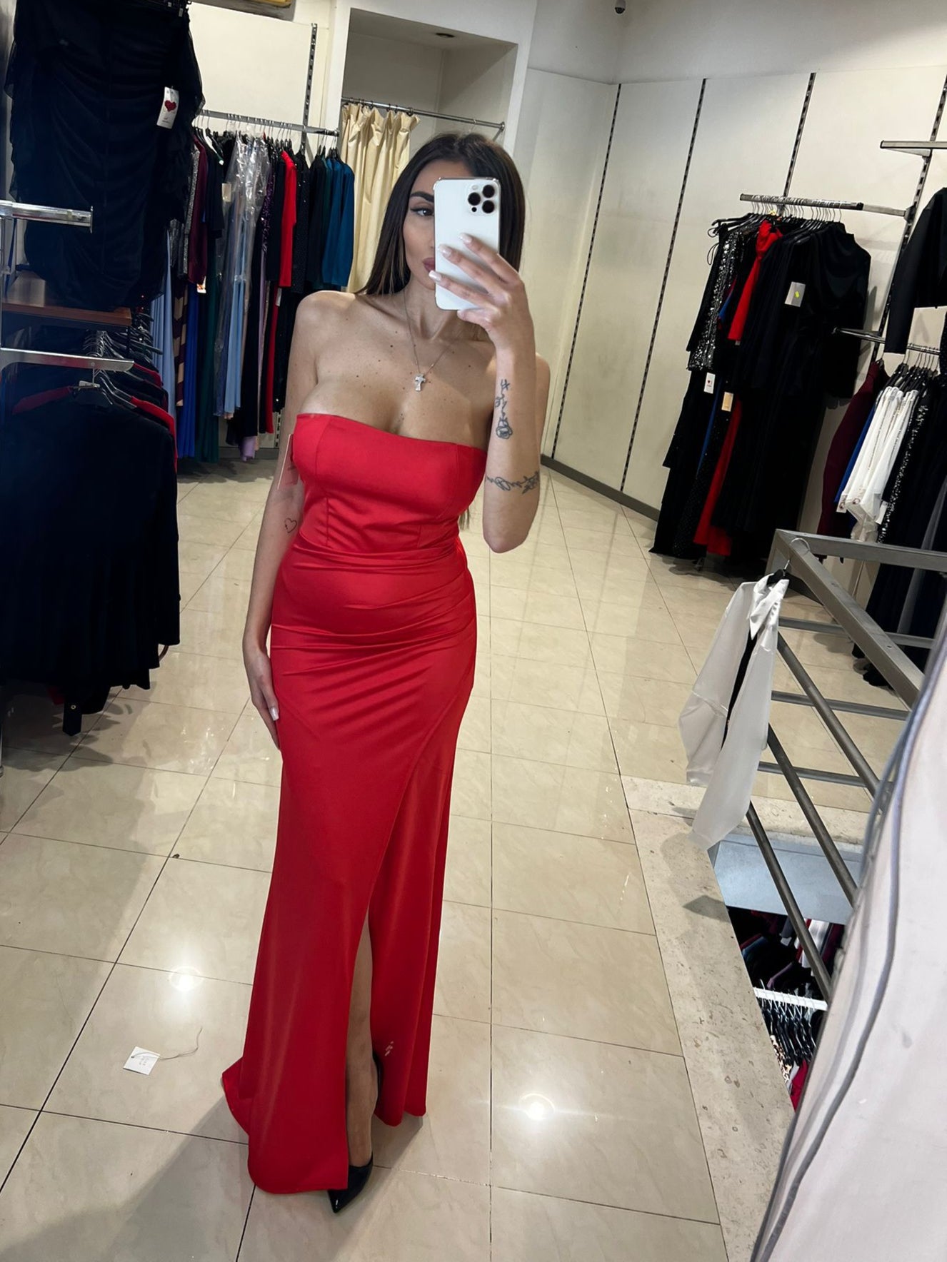 VESTITO LUNGO A FASCIA AMBRA
