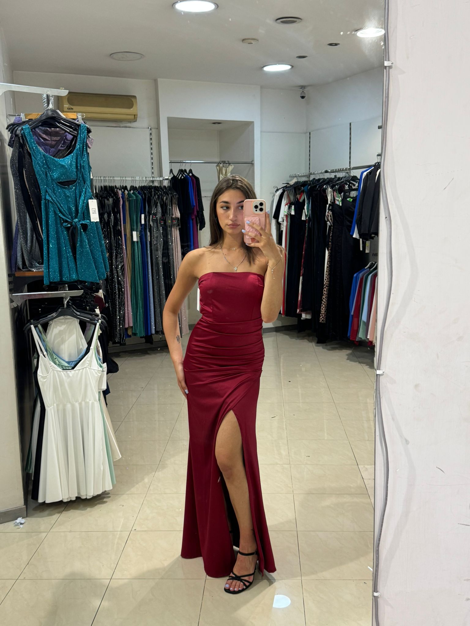 VESTITO LUNGO A FASCIA AMBRA