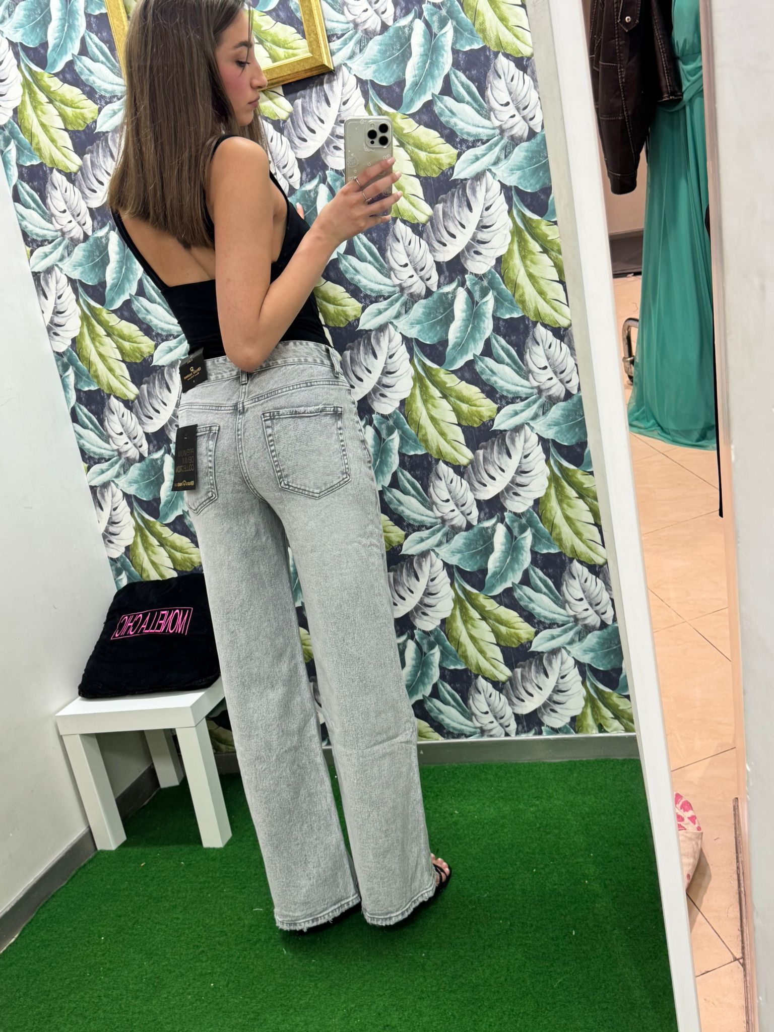 JEANS BON BON PALAZZO GRIGIO