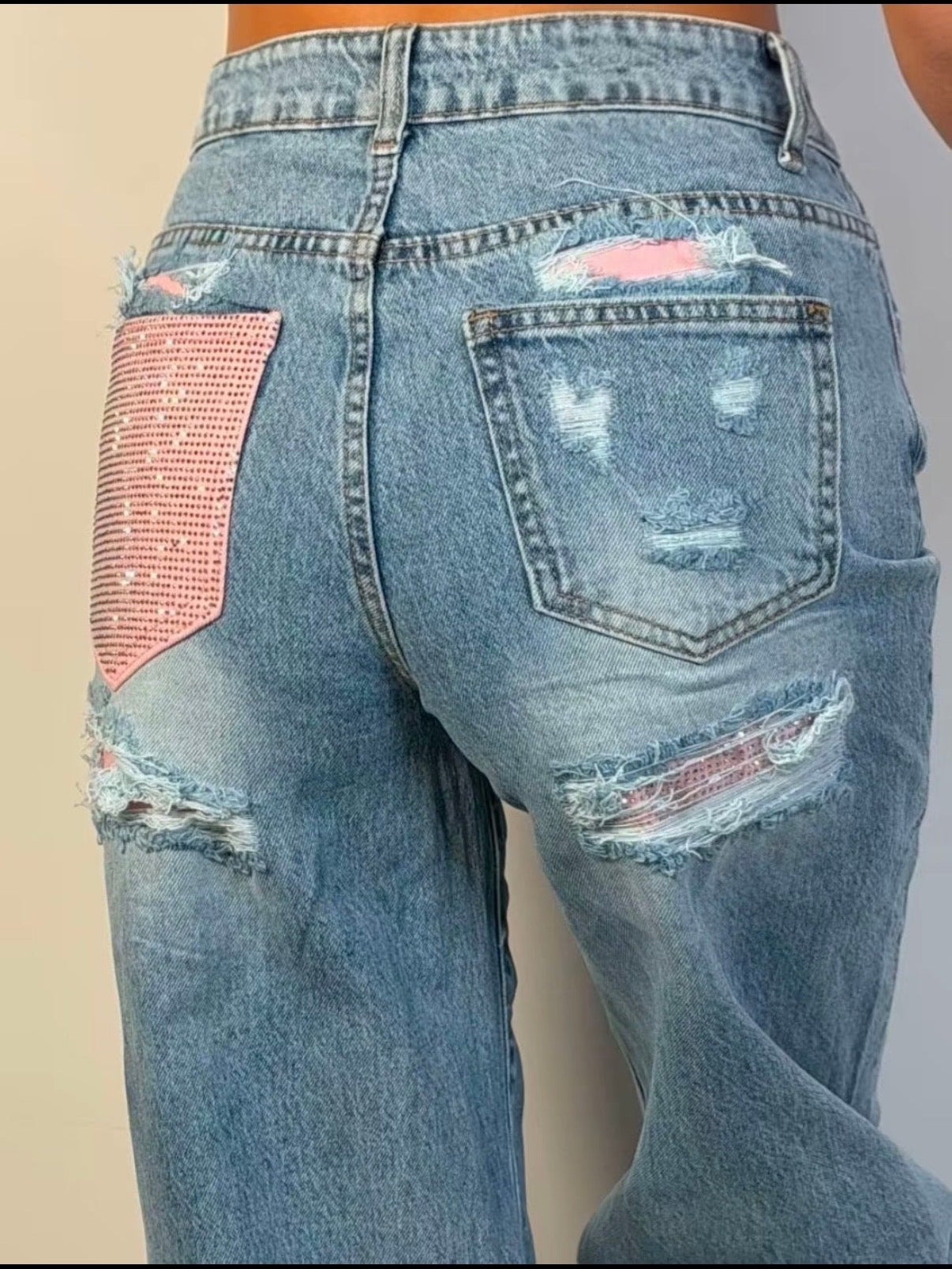 JEANS TASCA ROSA
