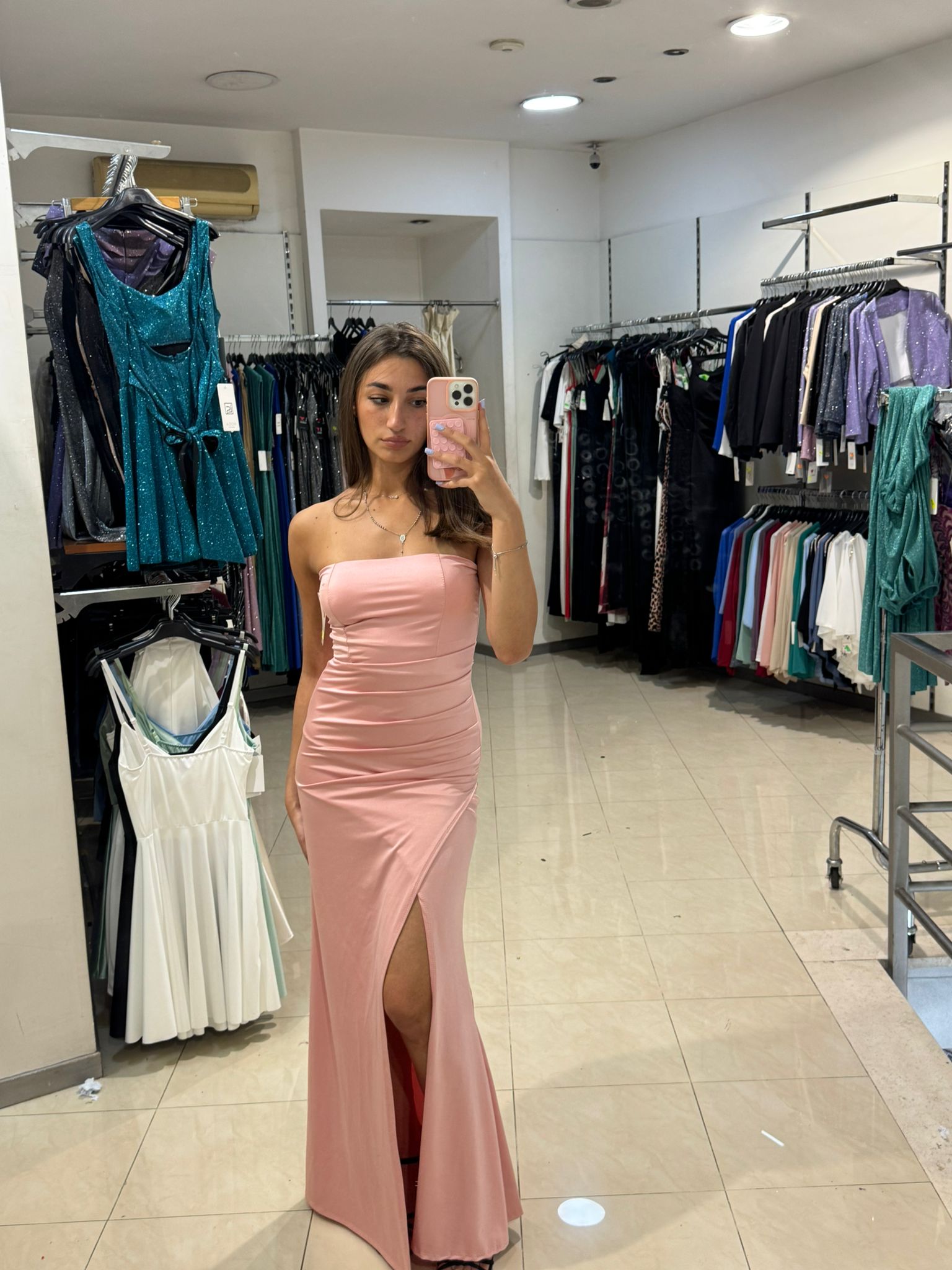 VESTITO LUNGO A FASCIA AMBRA