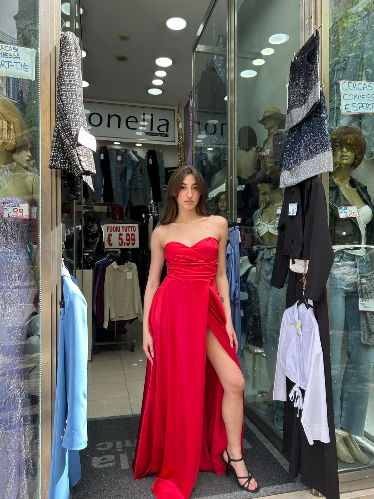 VESTITO LUNGO RASO LUCY