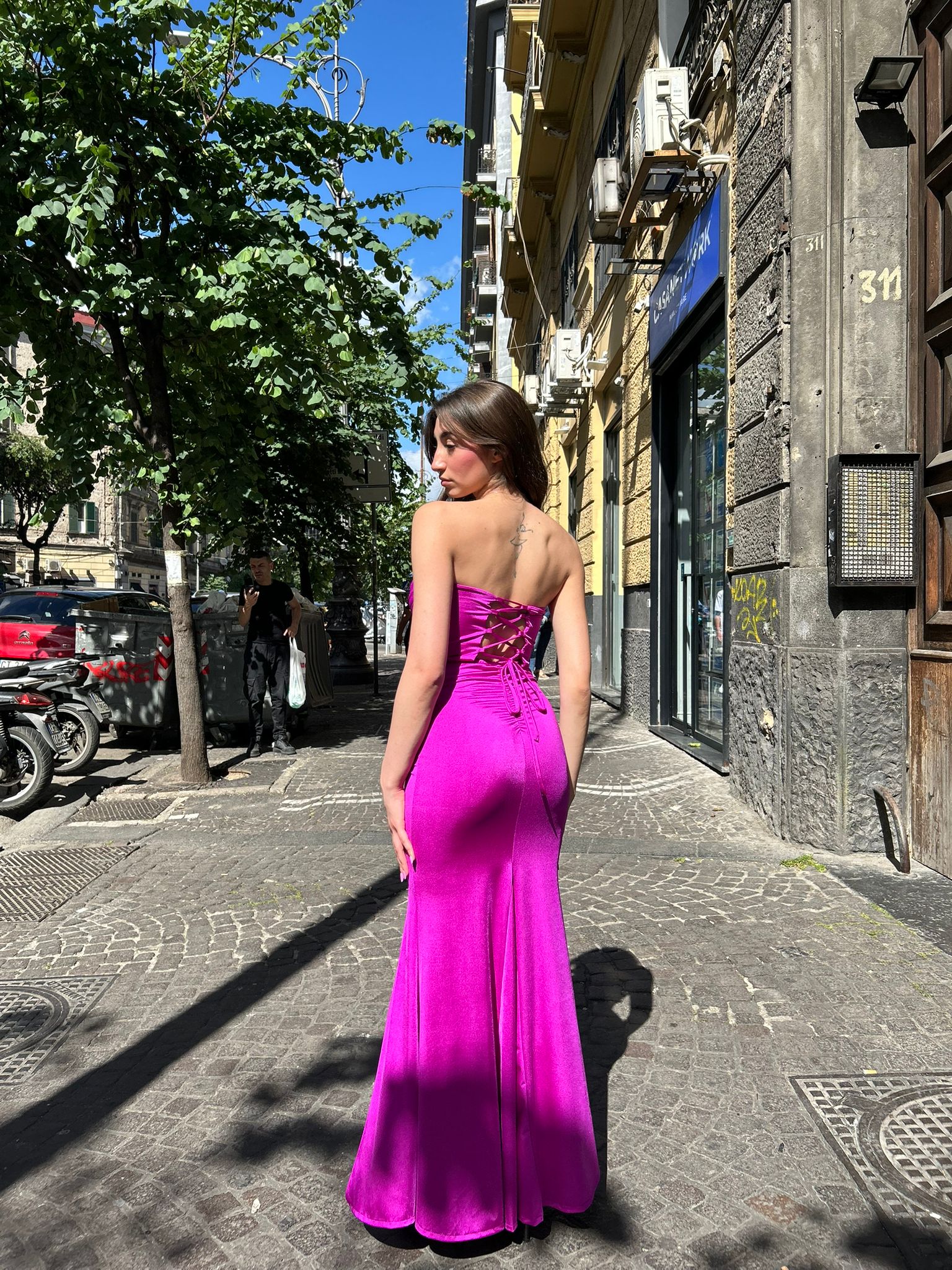 VESTITO LUNGO LICRA CON VORTICE