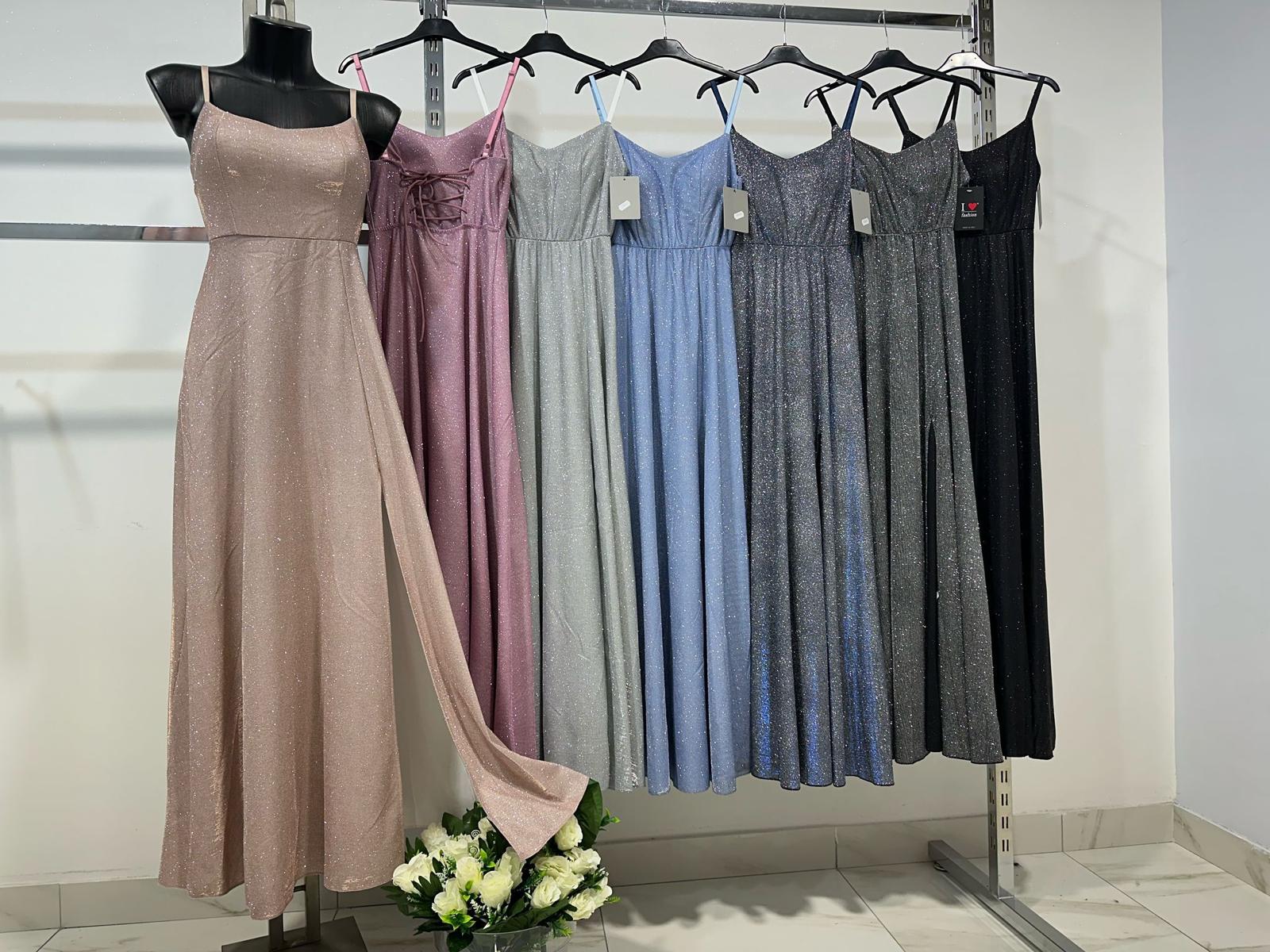 VESTITO GLITTER SCAMPANATO