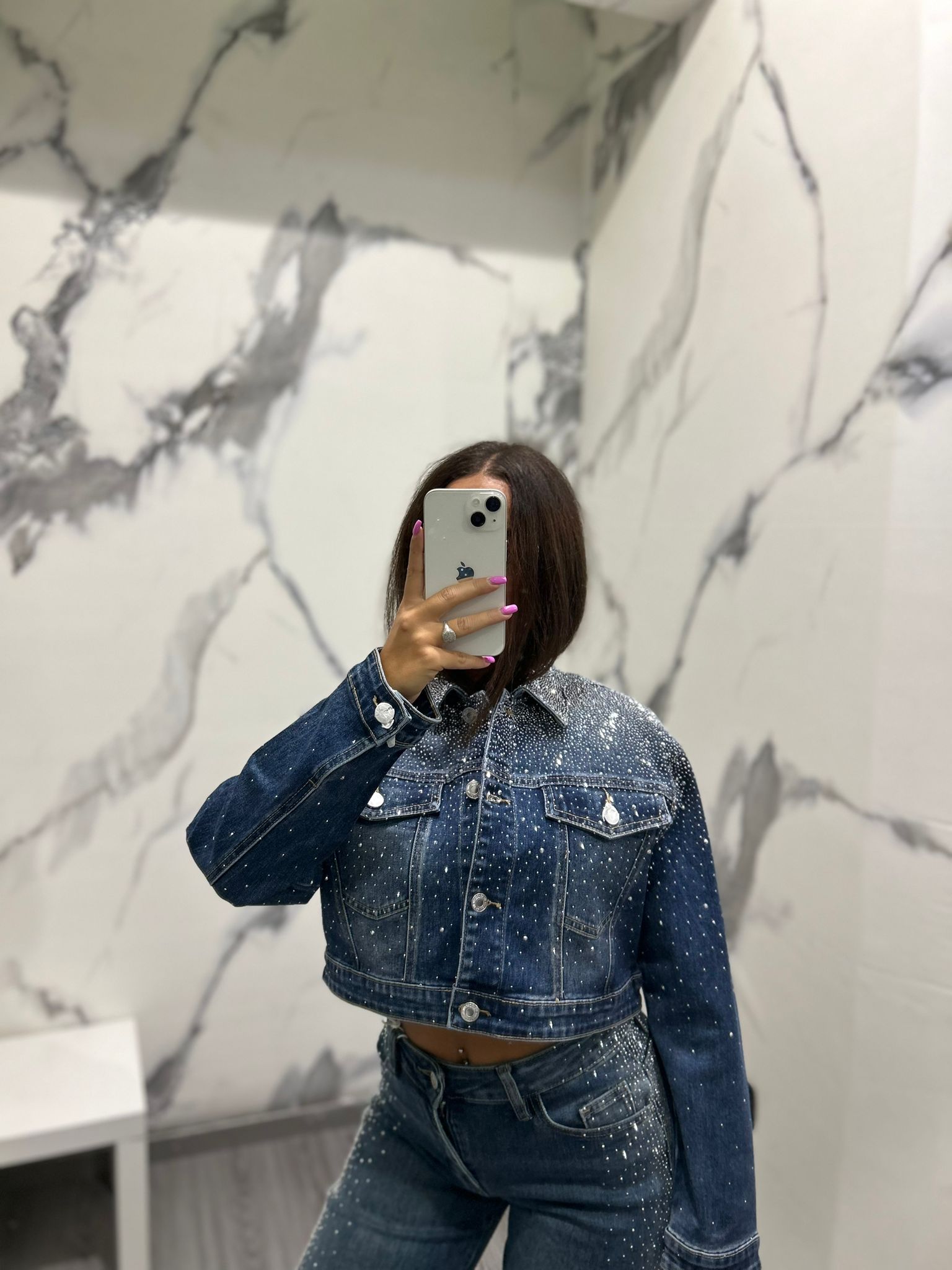 Giacca di Jeans Brillantini