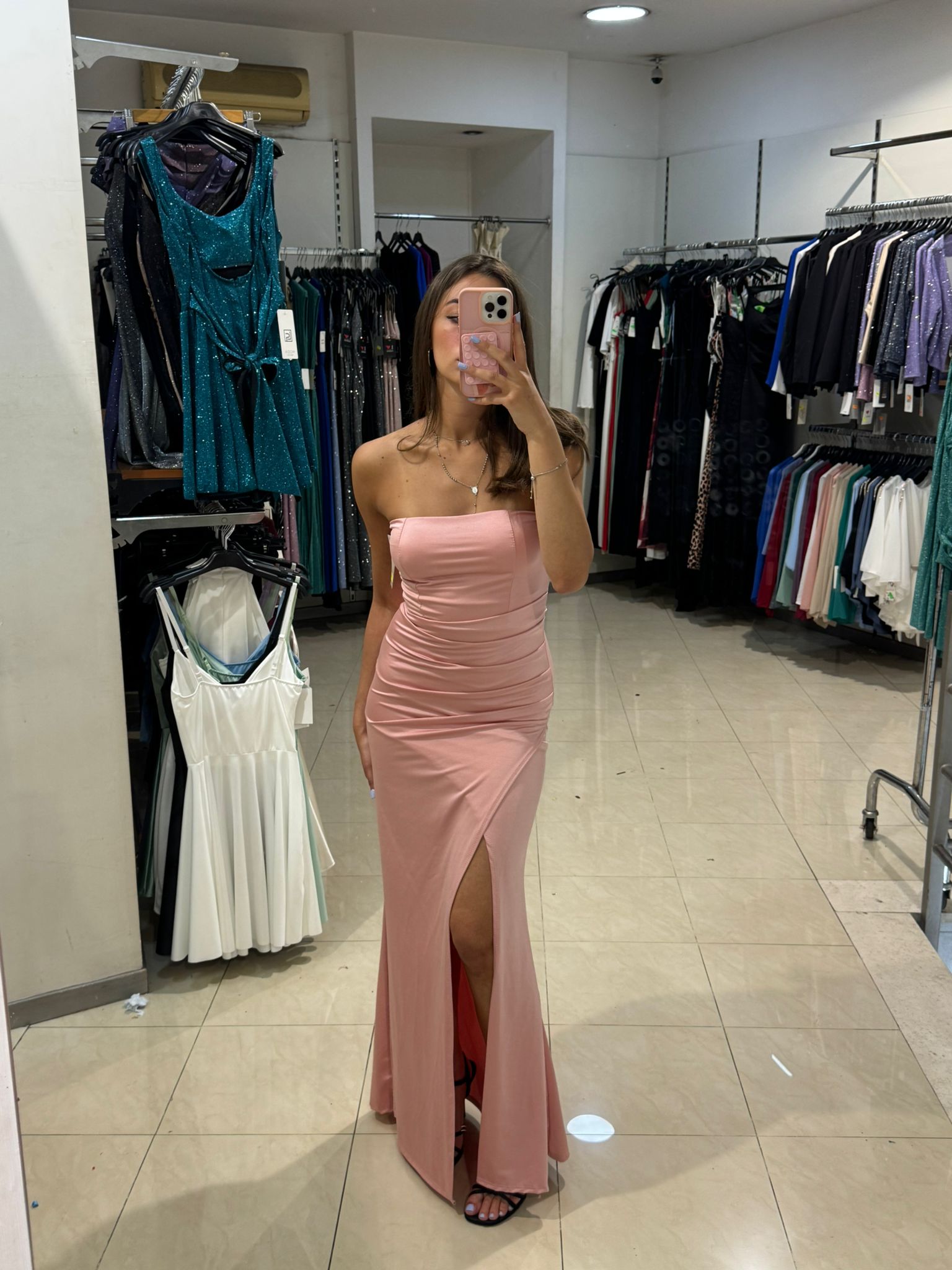 VESTITO LUNGO A FASCIA AMBRA