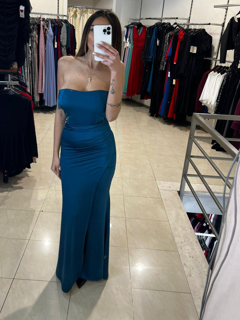 VESTITO LUNGO A FASCIA AMBRA