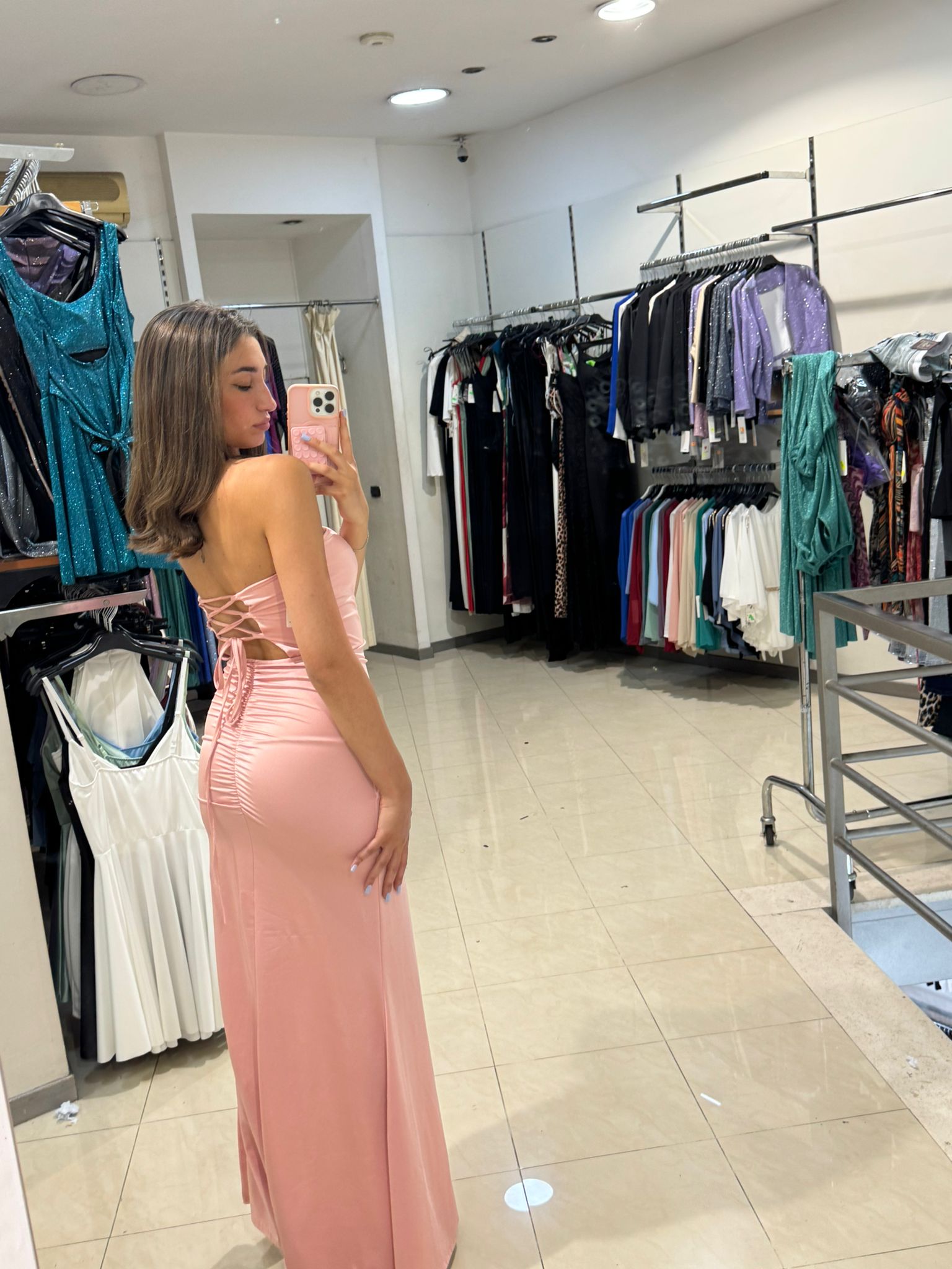 VESTITO LUNGO A FASCIA AMBRA