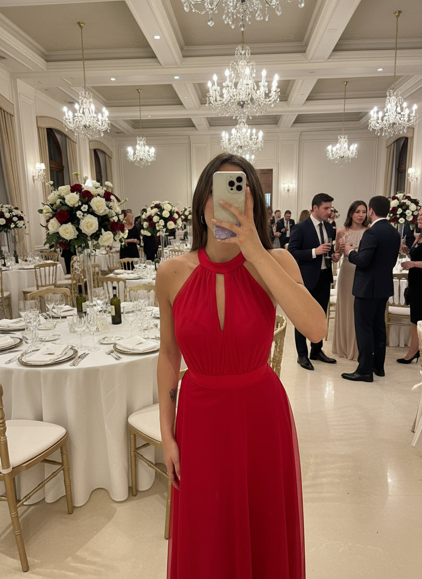 VESTITO VELATO SCOLLO AMERICA