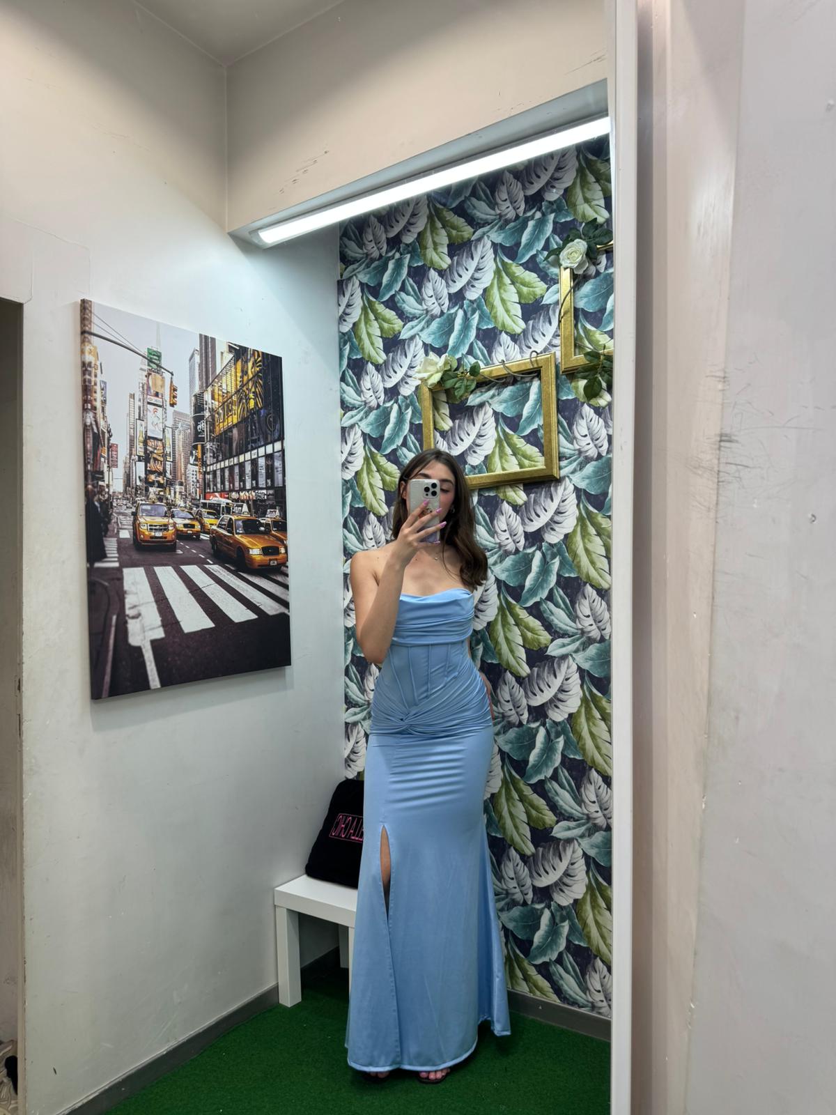 VESTITO LUNGO LICRA CON VORTICE