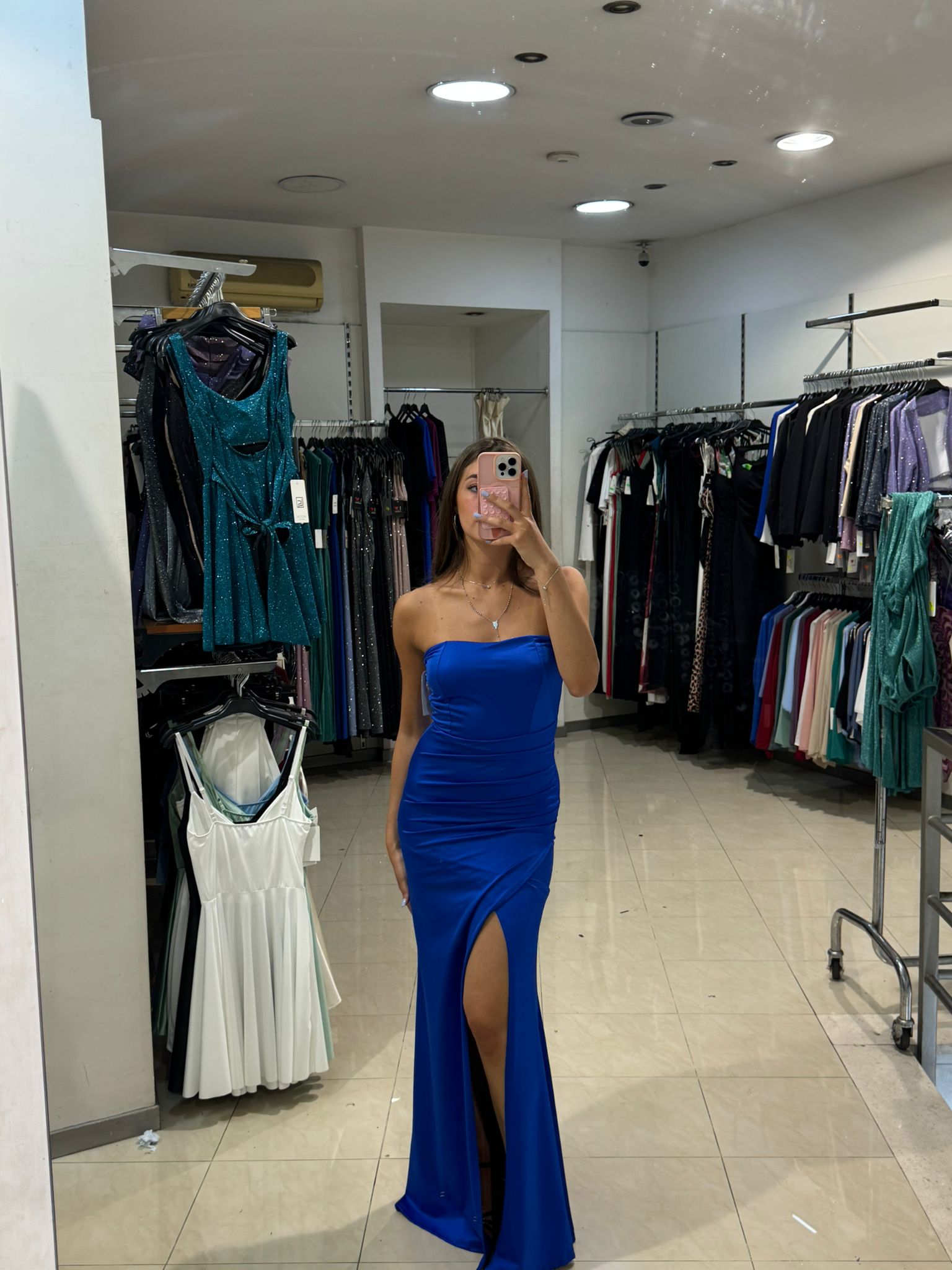 VESTITO LUNGO A FASCIA AMBRA