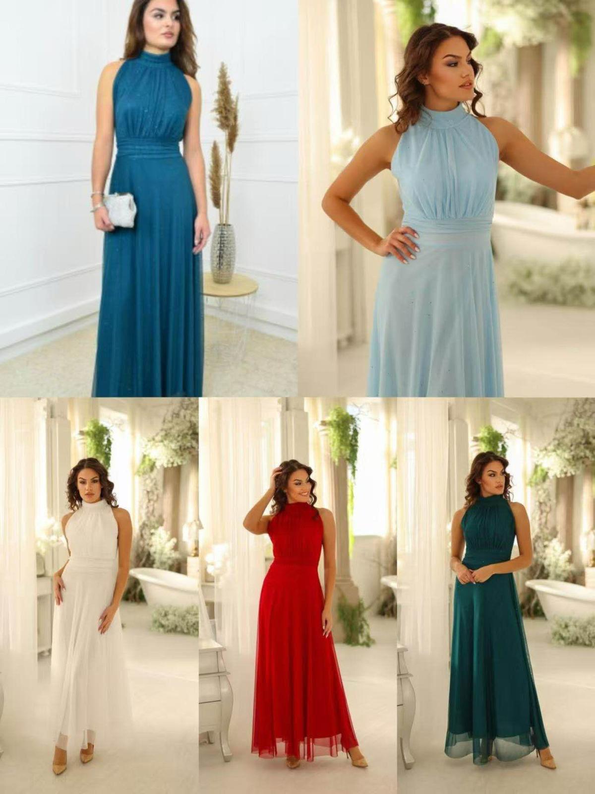 VESTITO LUNGO SCOLLO AMERICA GLITTER