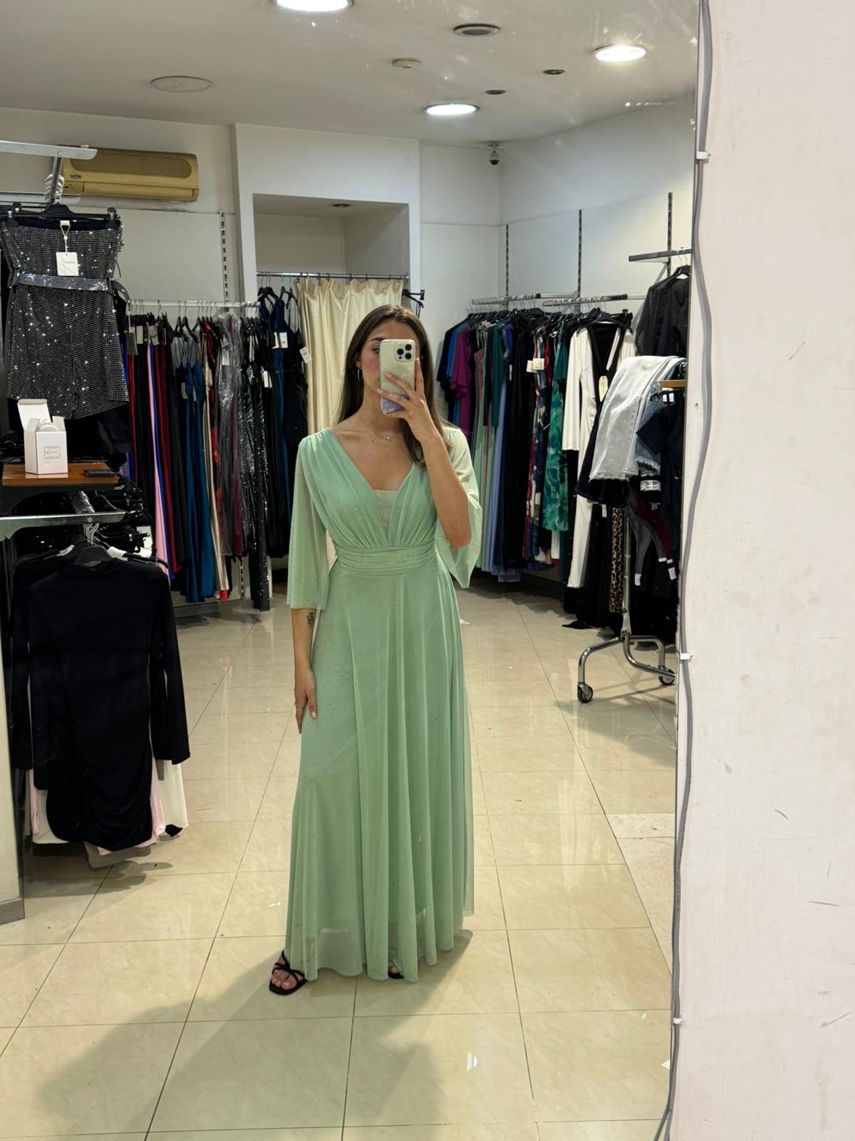 VESTITO VELATO MANICHETTA