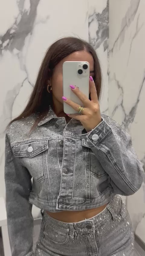 Giacca di Jeans Brillantini